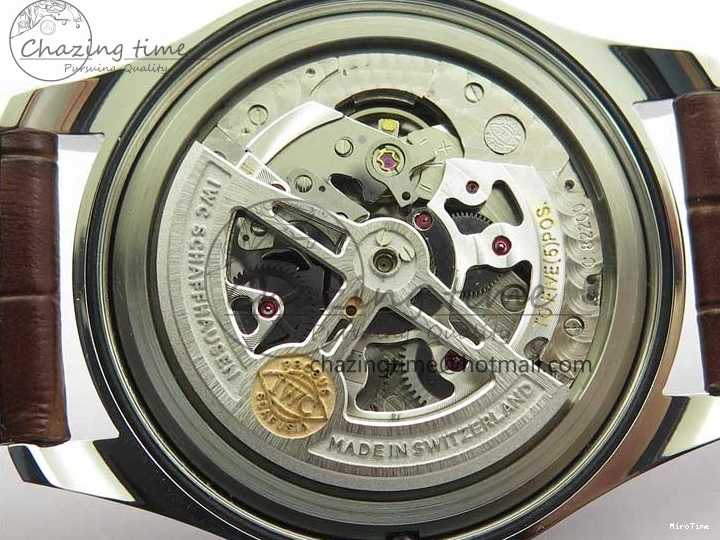 MIROTIME 0201 Original Portuguese IW358304 ZF 1:1 Best Edition SS White Dial RG Markers on Leather Strap A 7077